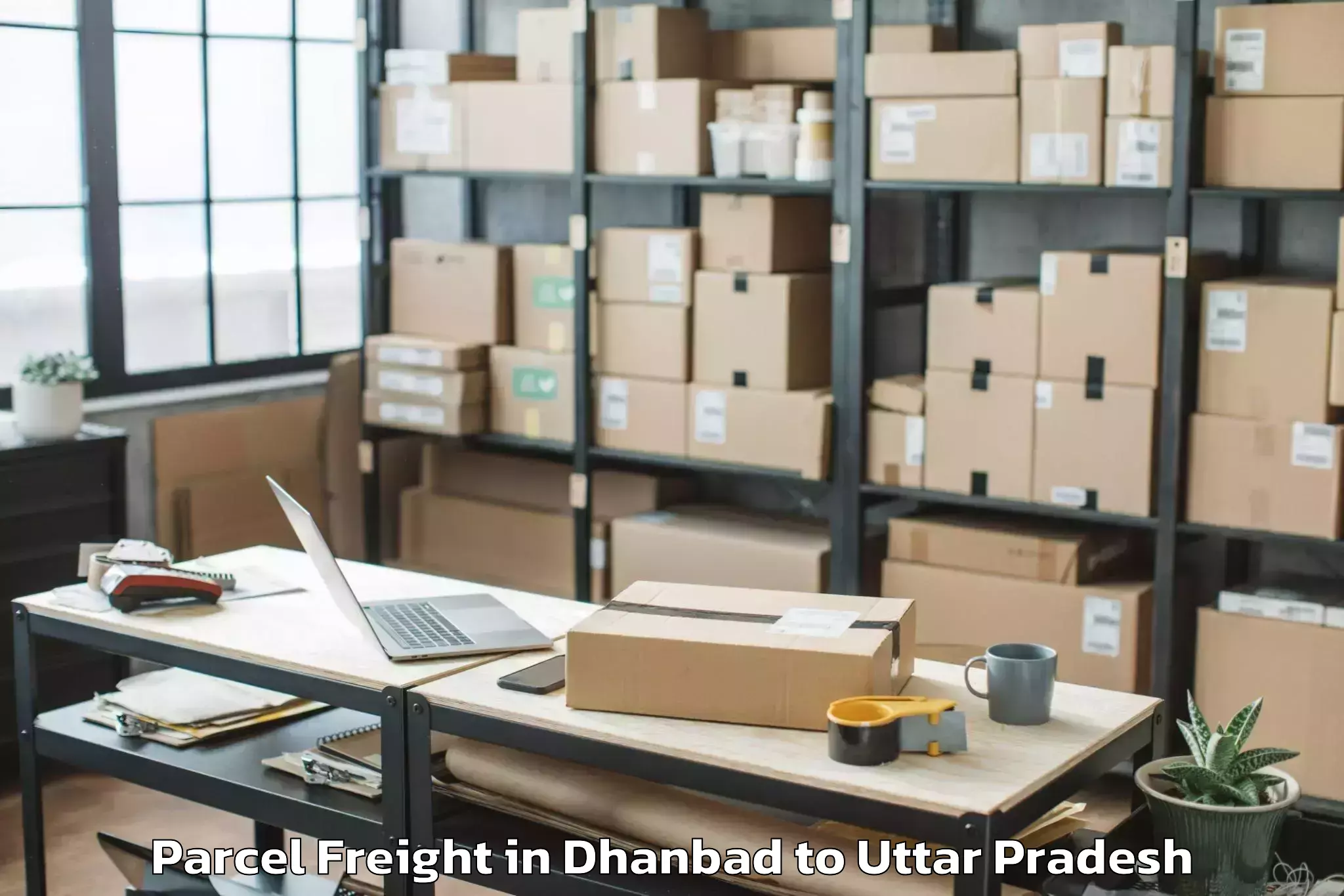 Easy Dhanbad to Martinganj Parcel Freight Booking